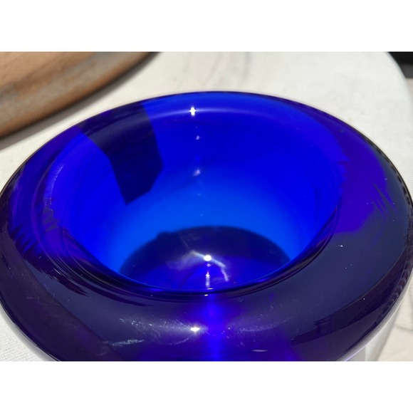 ViNtAgE Cobalt Blue 🔵Crystal Glass Votive Tealight Czech Republic - Picture 3 of 11